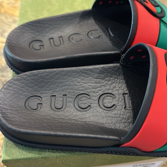 NWT Gucci children Black red and green slides sue 32 - Picture 4 of 5
